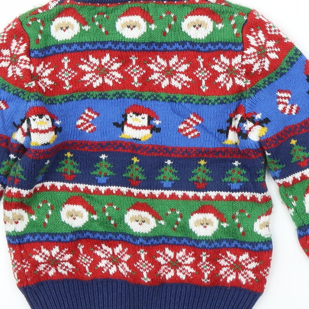 George Boys Blue   Pullover Jumper Size 3-4 Years  - Christmas