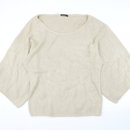 Boohoo Womens Beige   Pullover Jumper Size S