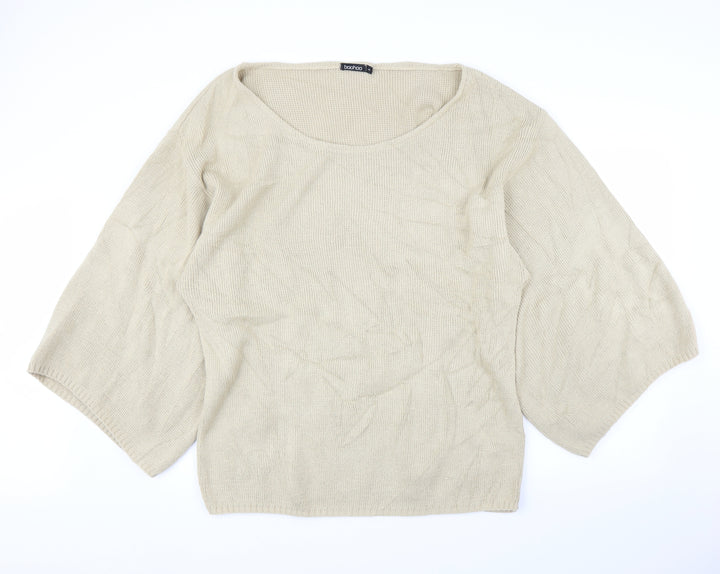 Boohoo Womens Beige Pullover Jumper Size S