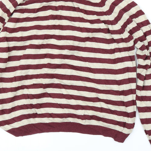 Dorothy Perkins Womens Purple Striped  Pullover Jumper Size 16