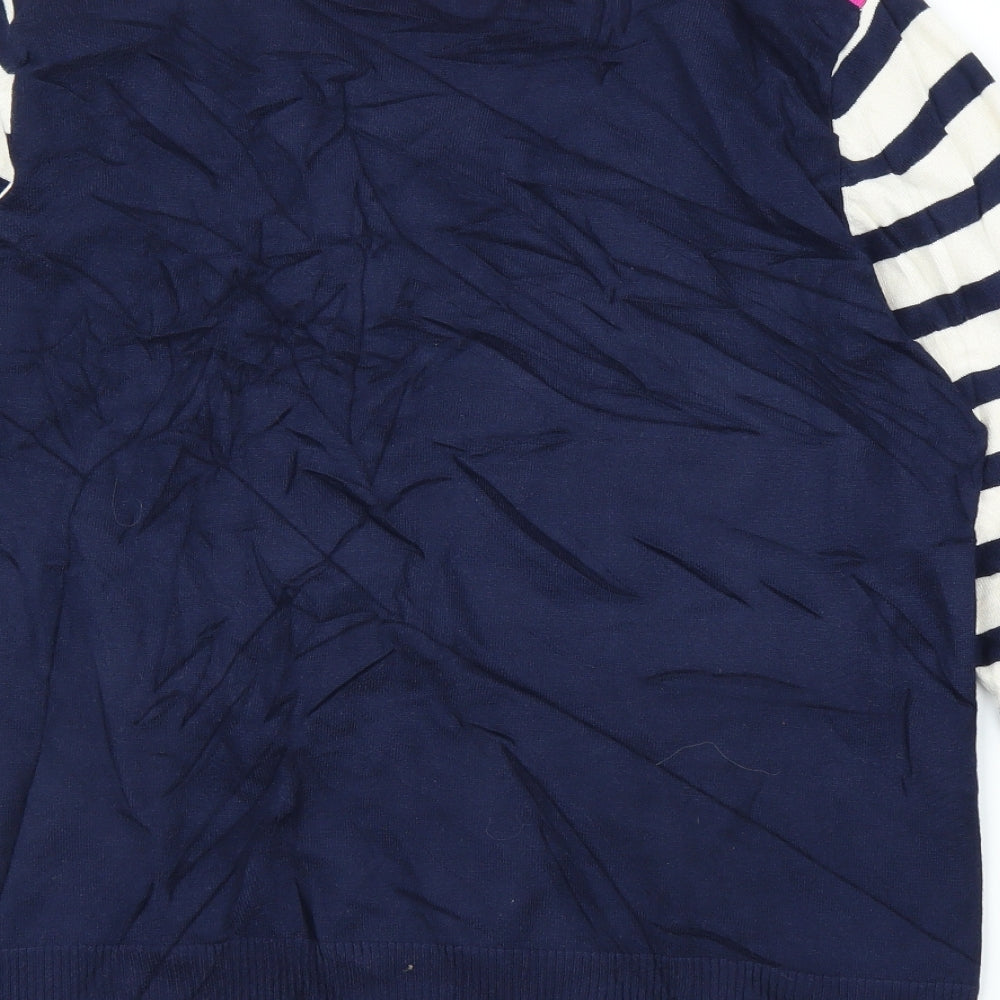 M&Co Womens Blue Striped  Tunic Blouse Size 2XL