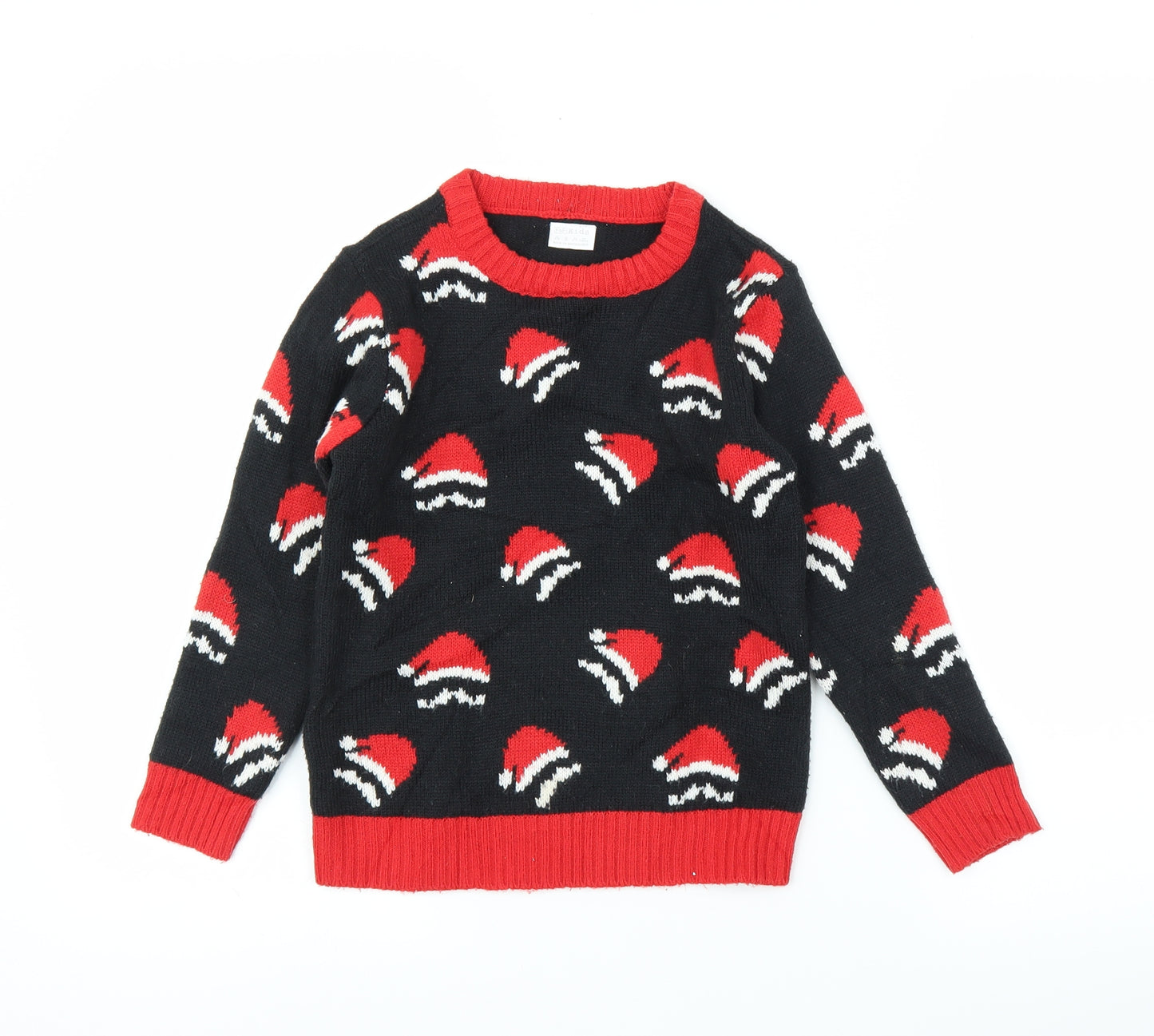 F&F Boys Black   Pullover Jumper Size 6-7 Years  - Christmas