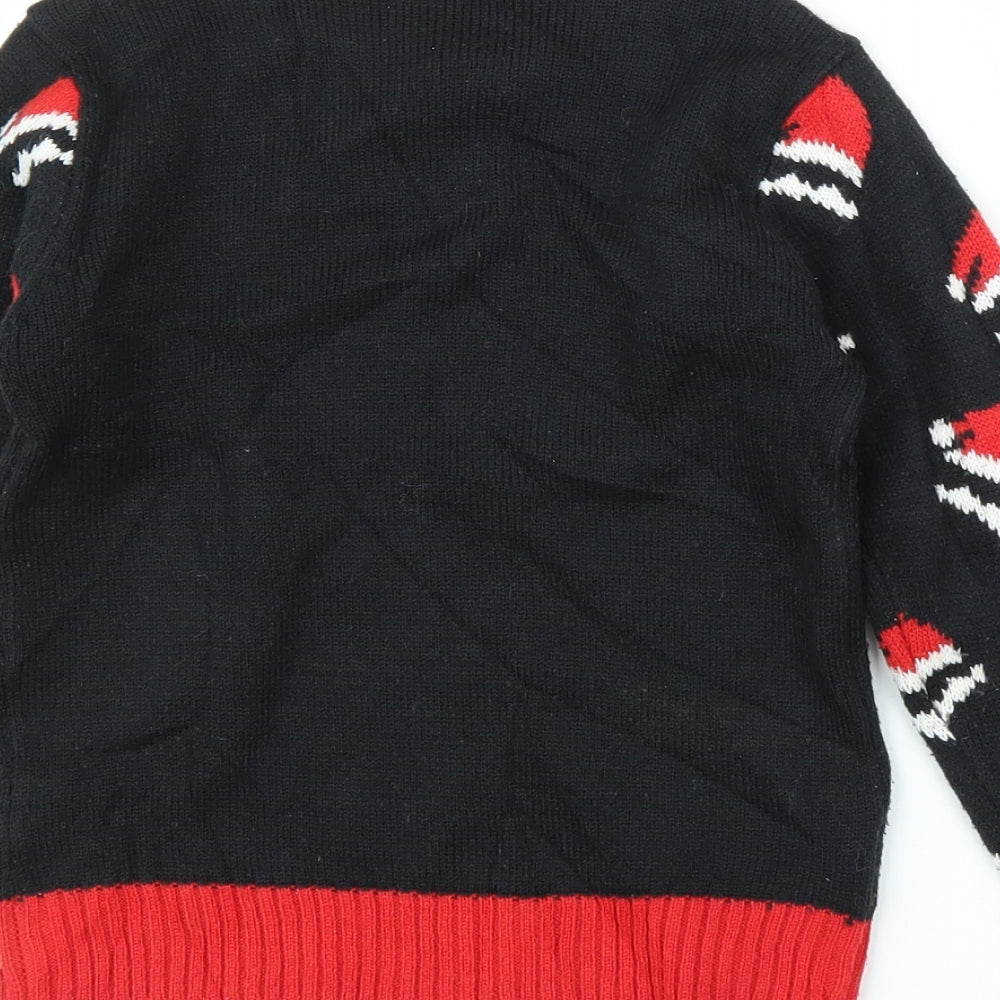 F&F Boys Black   Pullover Jumper Size 6-7 Years  - Christmas