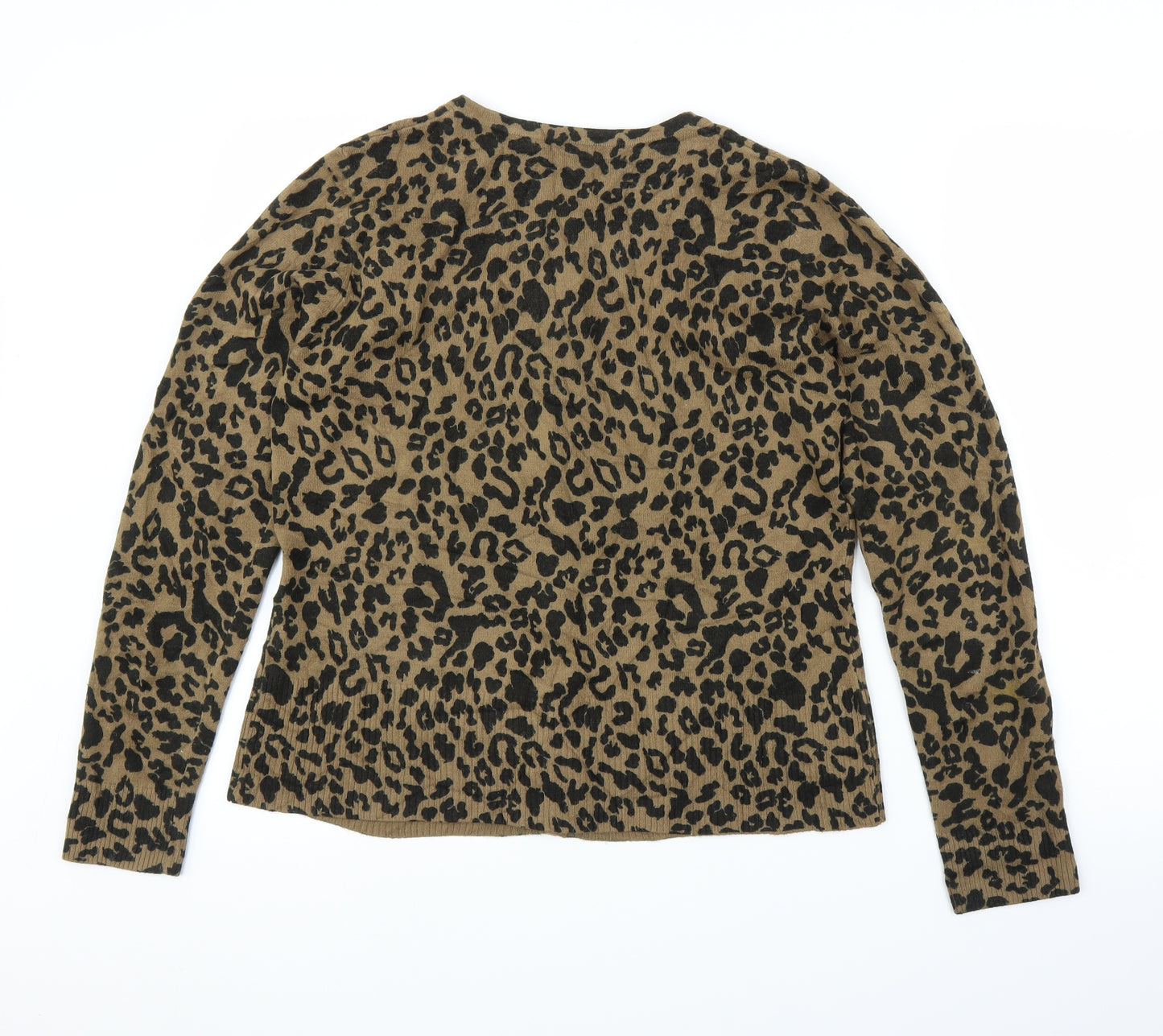 F&F Womens Beige Animal Print  Cardigan Jumper Size 16  - Leopard print