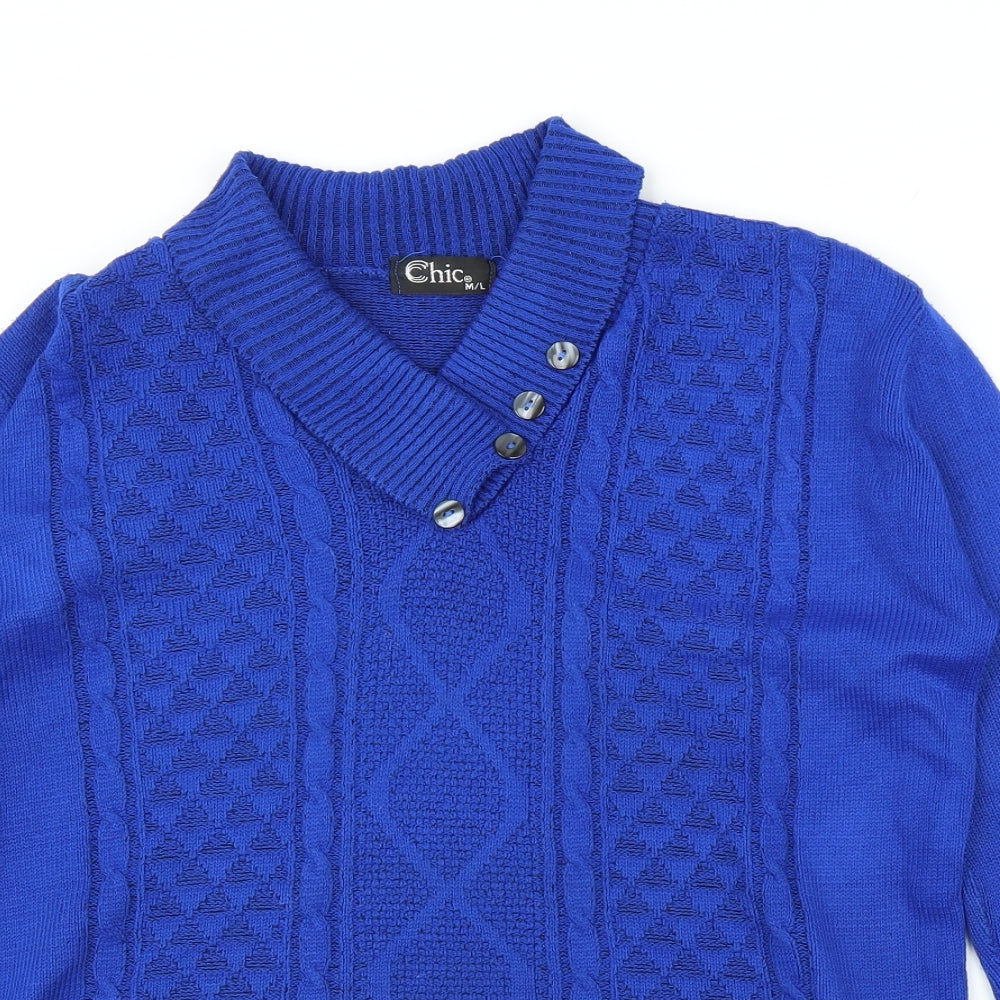 CHIC Womens Blue   Pullover Jumper Size M