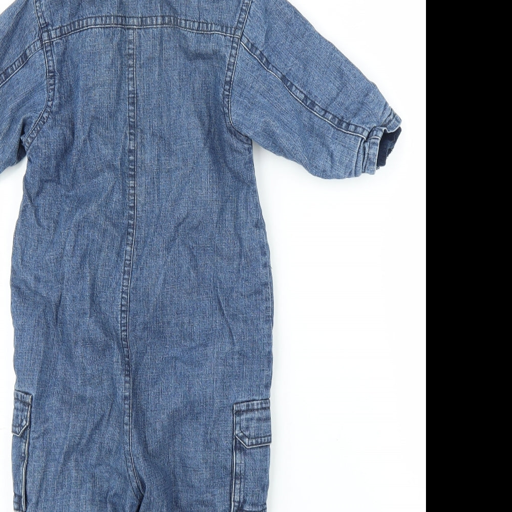 NEXT Baby Blue  Denim Duffle Coat Snowsuit Size 6-9 Months