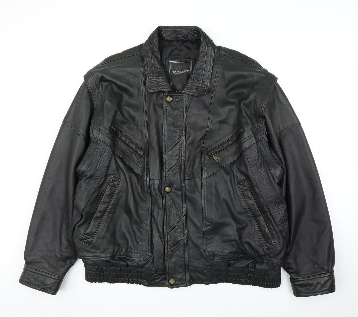 Angelo Litrico Mens Black   Motorcycle Jacket Coat Size XL