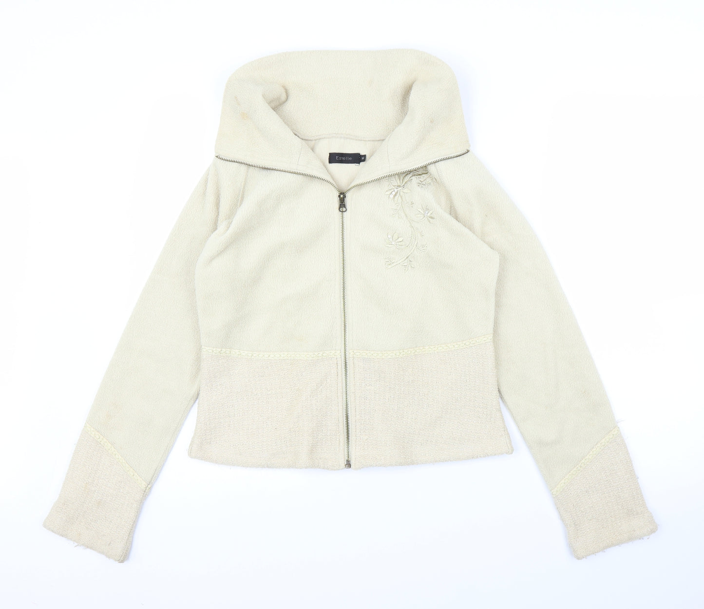 Estelle Womens Beige  Fleece Full Zip Jumper Size M