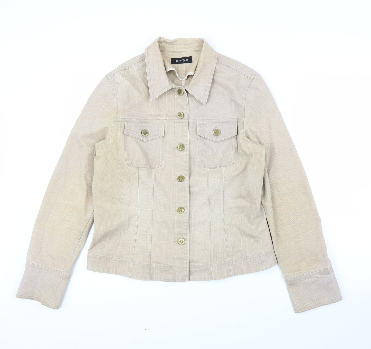 Principles Womens Beige  Denim Jacket  Size 14
