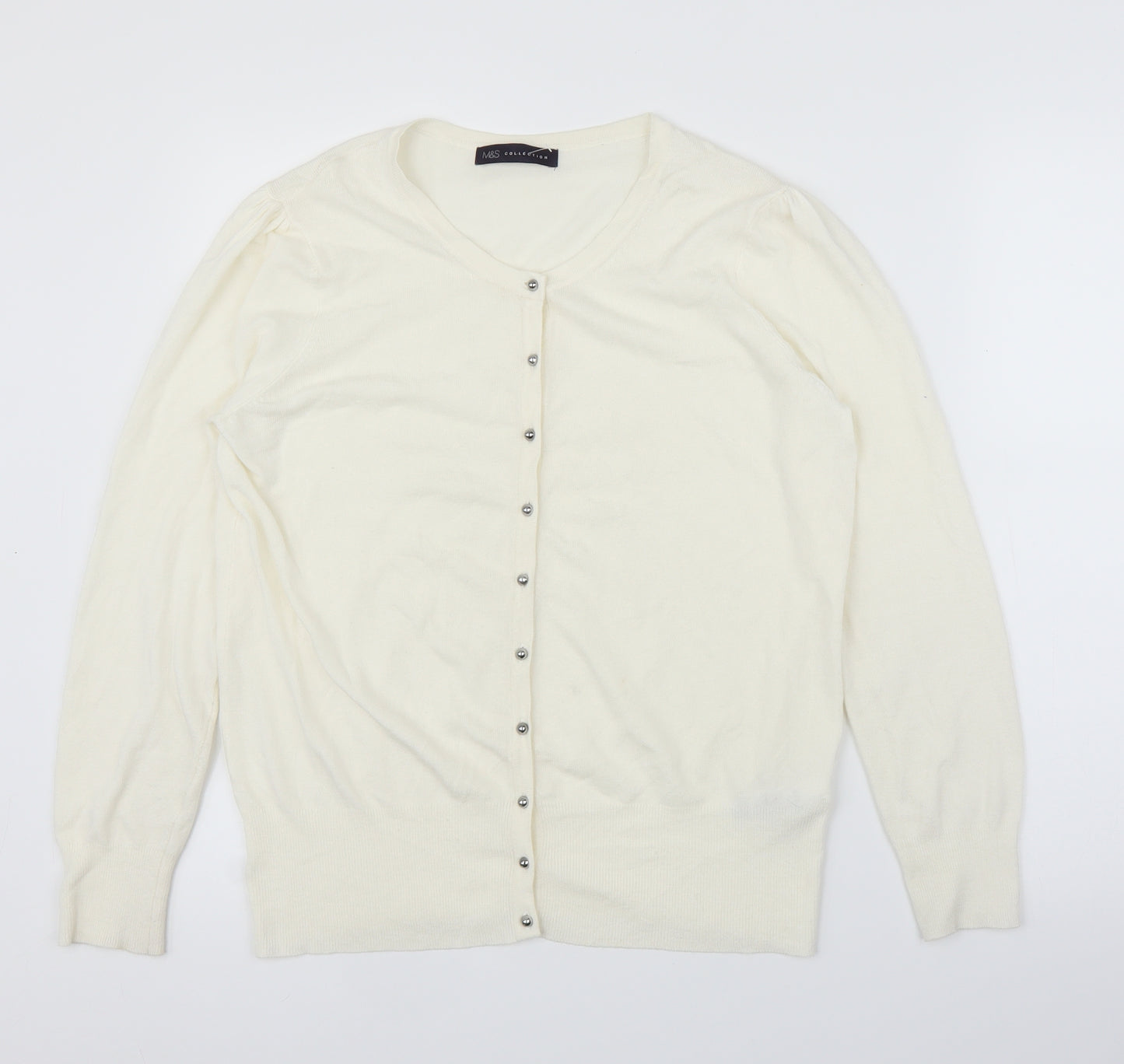 M&S Womens Ivory   Cardigan Jumper Size 16