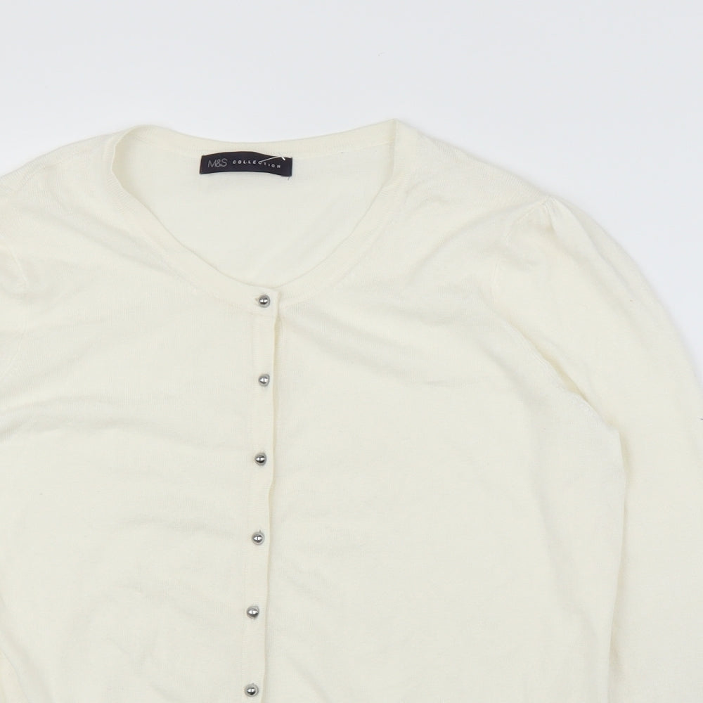 M&S Womens Ivory   Cardigan Jumper Size 16