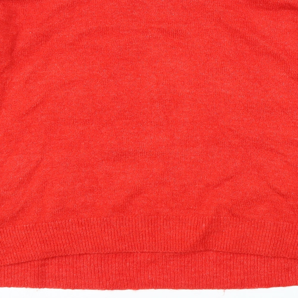 H&M Womens Red   Pullover Jumper Size L  - Pearls