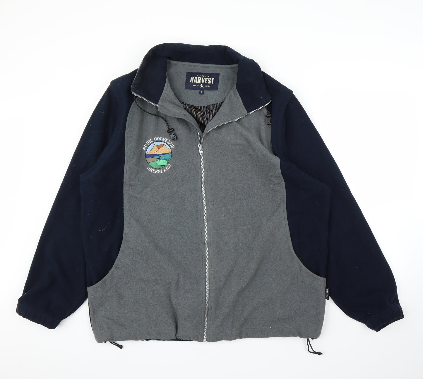 James Harvest Mens Blue  Fleece Full Zip Jumper Size L  - Zipped arms