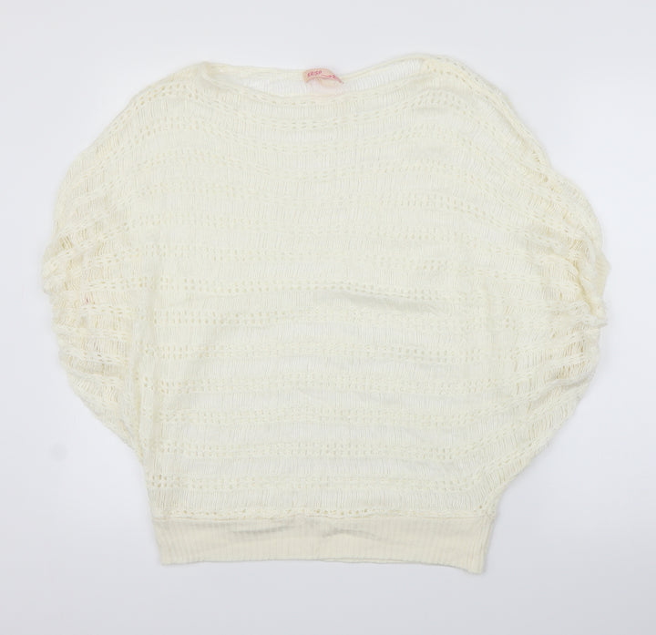 Krisp Womens Ivory Cardigan Jumper Size M