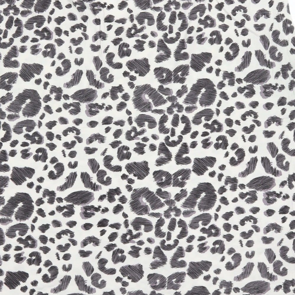 Dorothy Perkins Womens White Animal Print  Basic T-Shirt Size 22  - Black and White