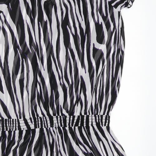 Dorothy Perkins Womens Purple Striped  Basic Blouse Size 20  - Black and White