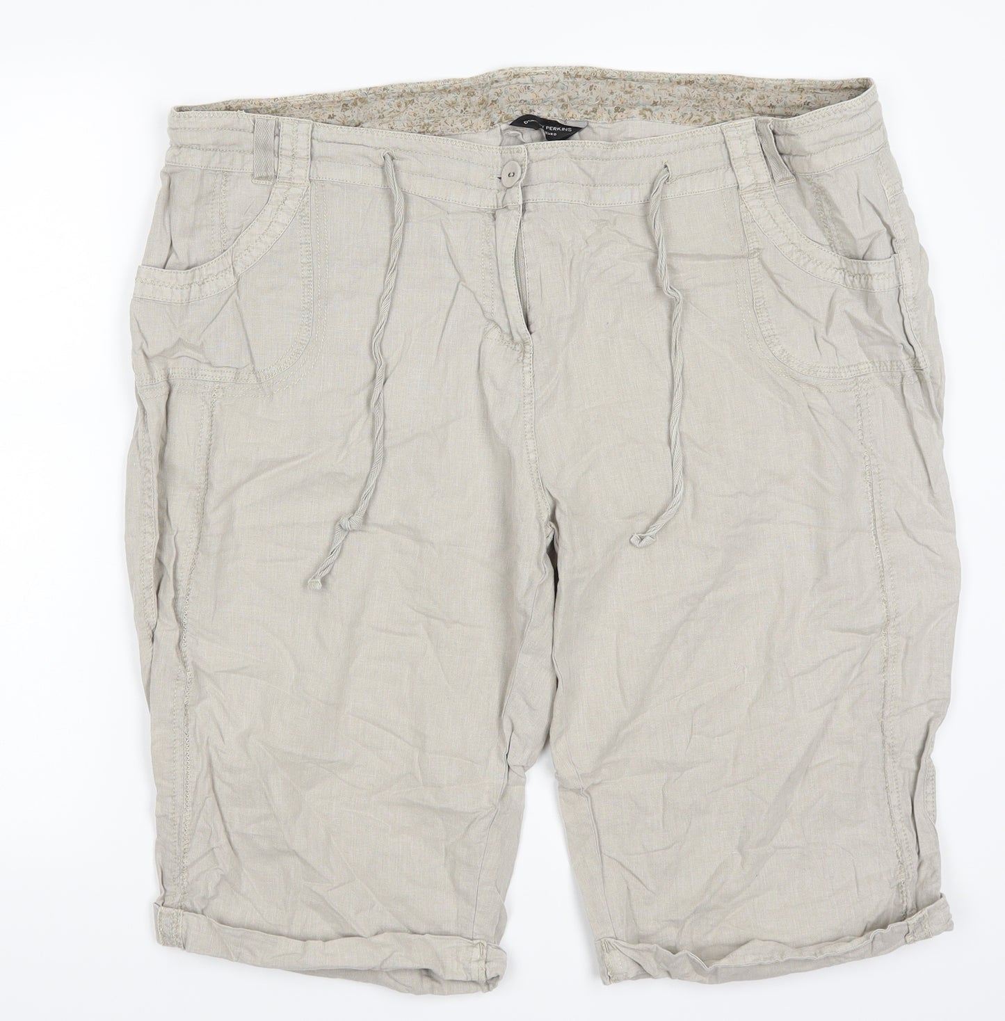 Dorothy Perkins Womens Beige   Bermuda Shorts Size 22