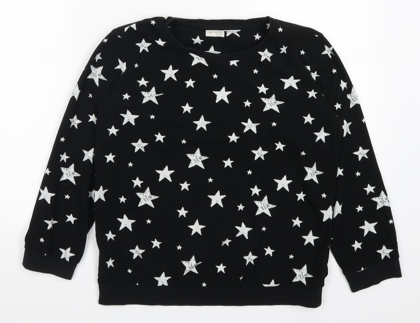 NEXT Girls Black Geometric  Top Pyjama Top Size 12 Years  - Star Print
