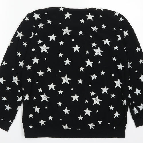 NEXT Girls Black Geometric  Top Pyjama Top Size 12 Years  - Star Print
