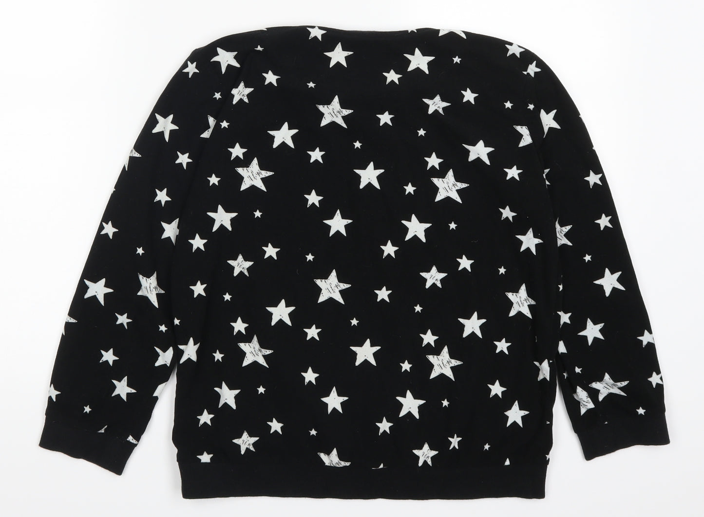NEXT Girls Black Geometric  Top Pyjama Top Size 12 Years  - Star Print