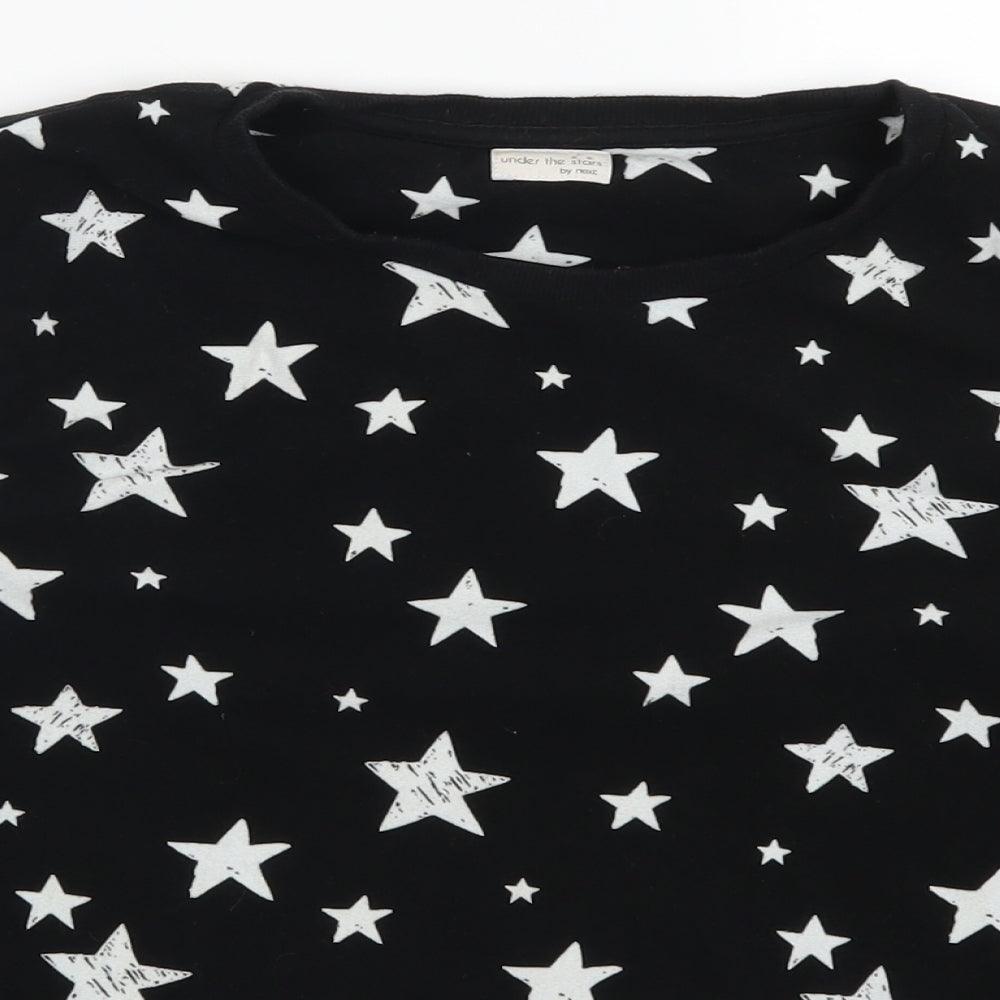 NEXT Girls Black Geometric  Top Pyjama Top Size 12 Years  - Star Print