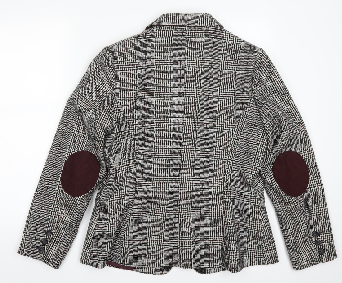 TU Womens Grey Houndstooth  Jacket Suit Jacket Size 16