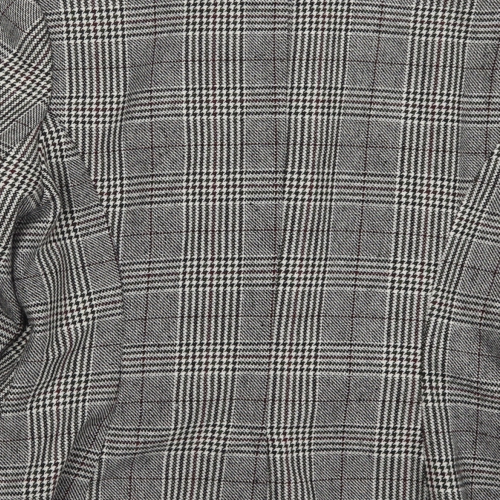 TU Womens Grey Houndstooth  Jacket Suit Jacket Size 16