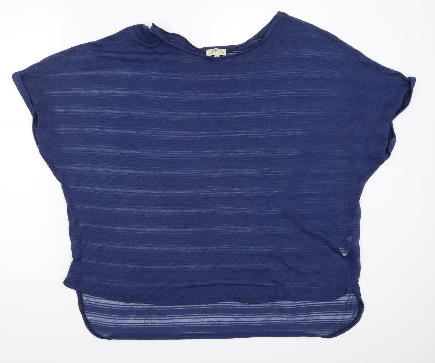 Papaya Womens Blue Striped  Basic T-Shirt Size 20