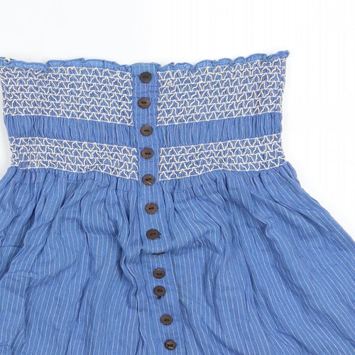 SoulCal&Co Womens Blue Striped  Basic Tank Size 8