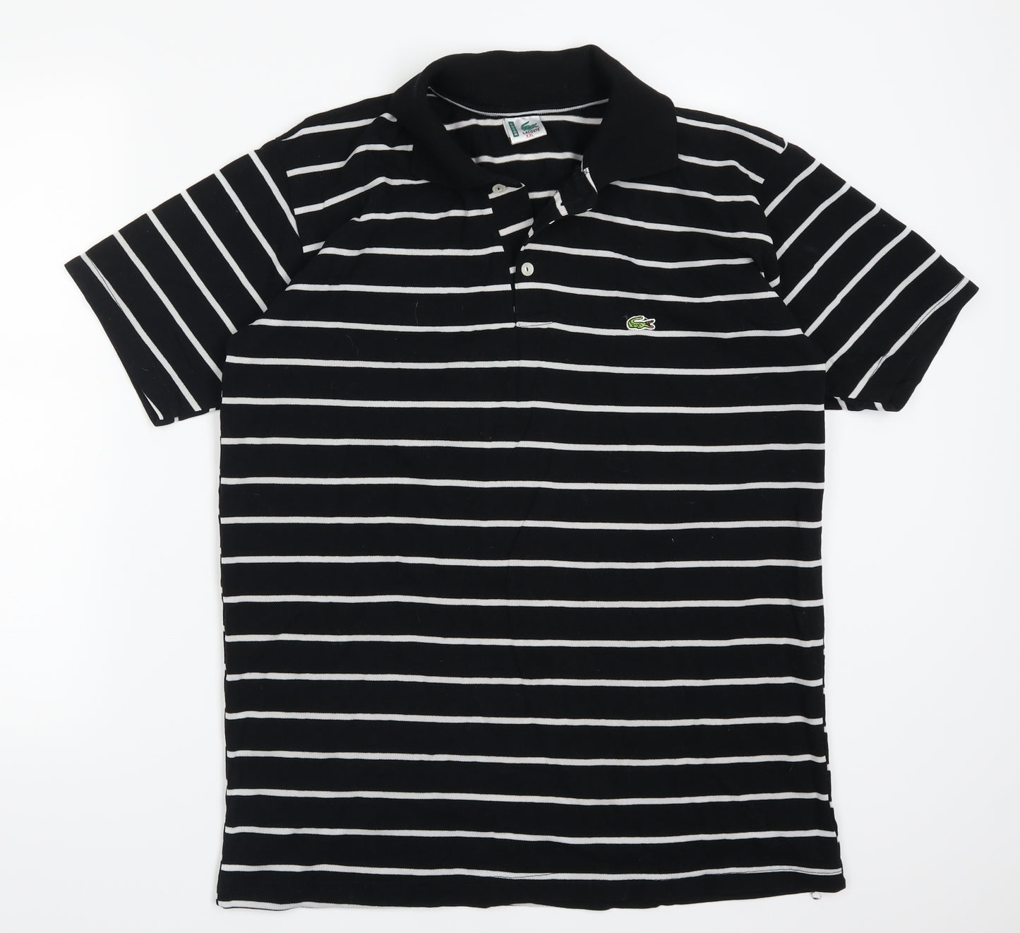 Lacoste Mens Black Striped   Polo Size 2XL