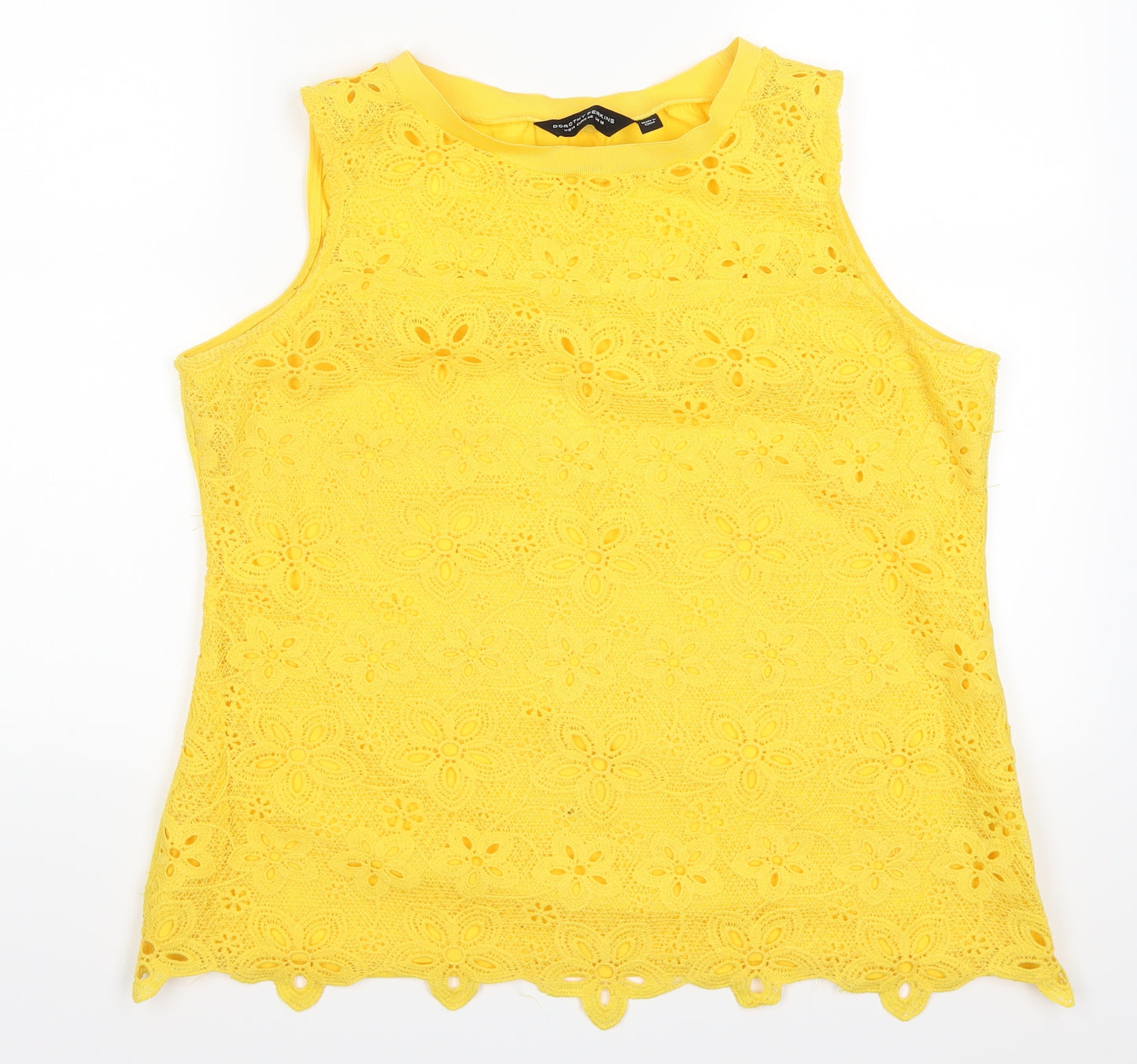 Dorothy Perkins Womens Yellow  Lace Basic Tank Size 18