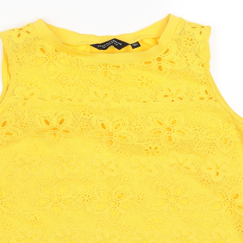 Dorothy Perkins Womens Yellow  Lace Basic Tank Size 18