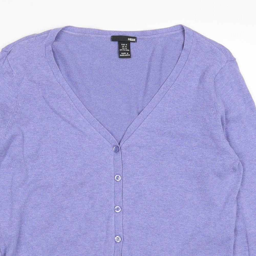 H&M Womens Purple   Cardigan Jumper Size M