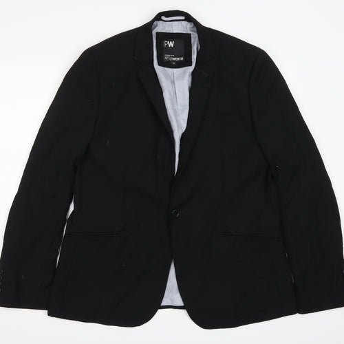 Peter Worth Mens Black   Jacket Suit Jacket Size 42