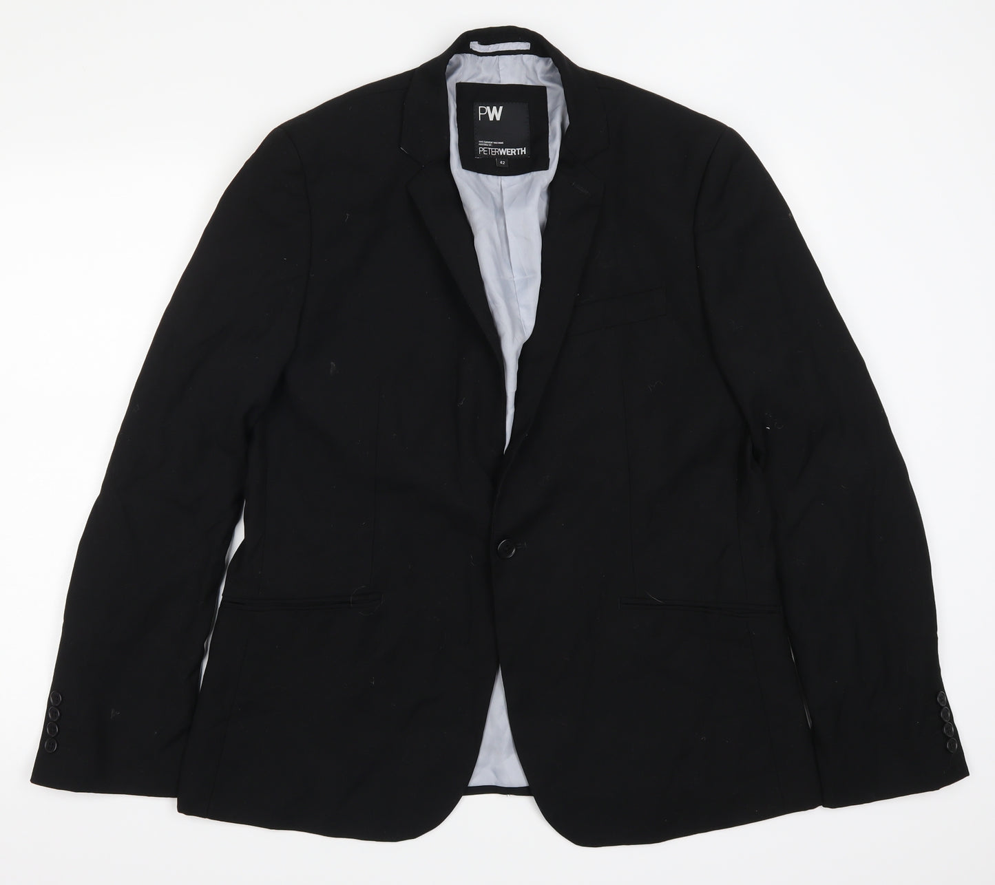 Peter Worth Mens Black   Jacket Suit Jacket Size 42