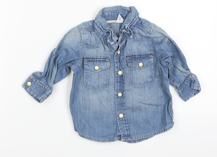 Gap Baby Blue Denim Basic Button-Up Size 3-6 Months
