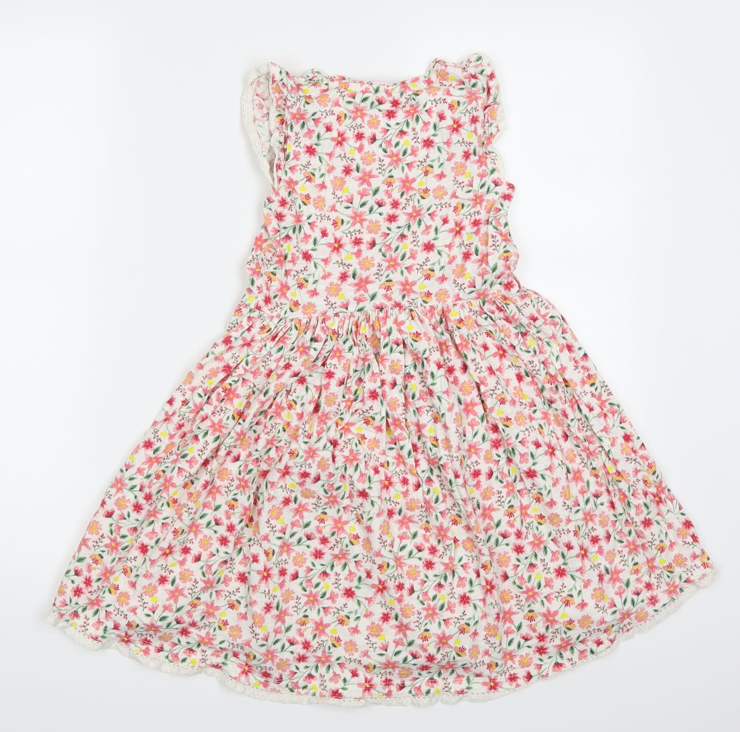Mantaray Girls Pink Floral  Skater Dress  Size 6-7 Years