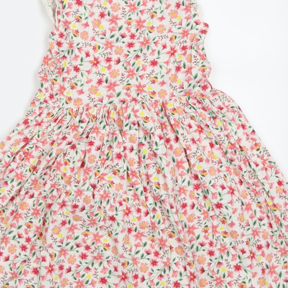 Mantaray Girls Pink Floral  Skater Dress  Size 6-7 Years