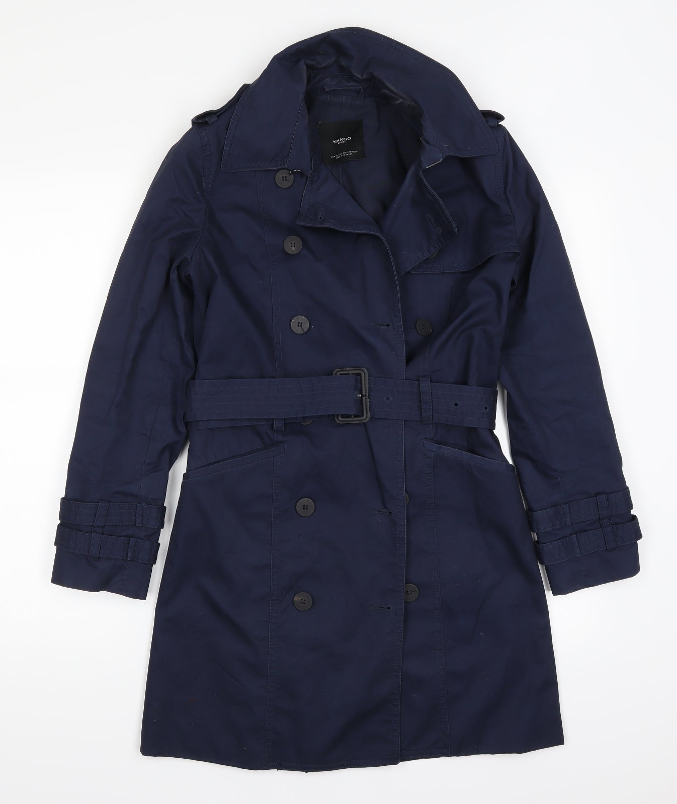 Mango Womens Blue   Trench Coat Coat Size XS