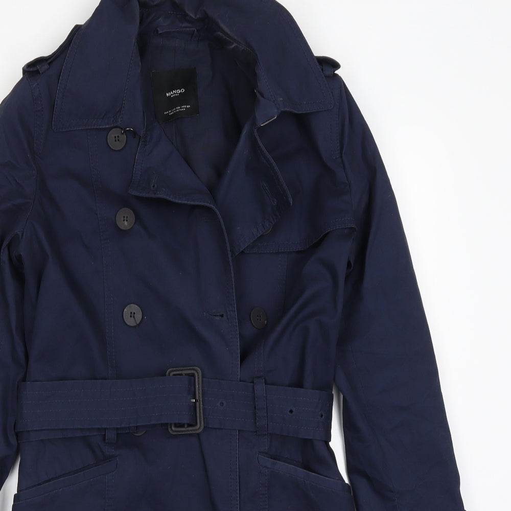Mango Womens Blue   Trench Coat Coat Size XS