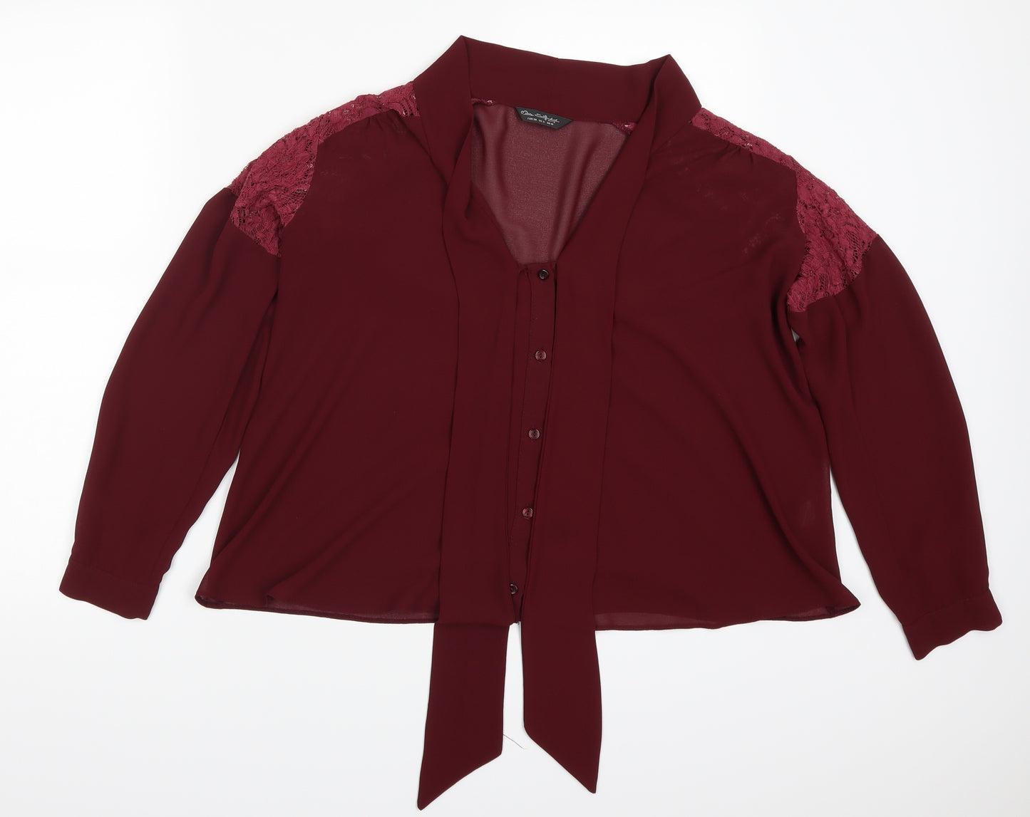 Miss Selfridge Womens Red  Lace Basic Blouse Size 10