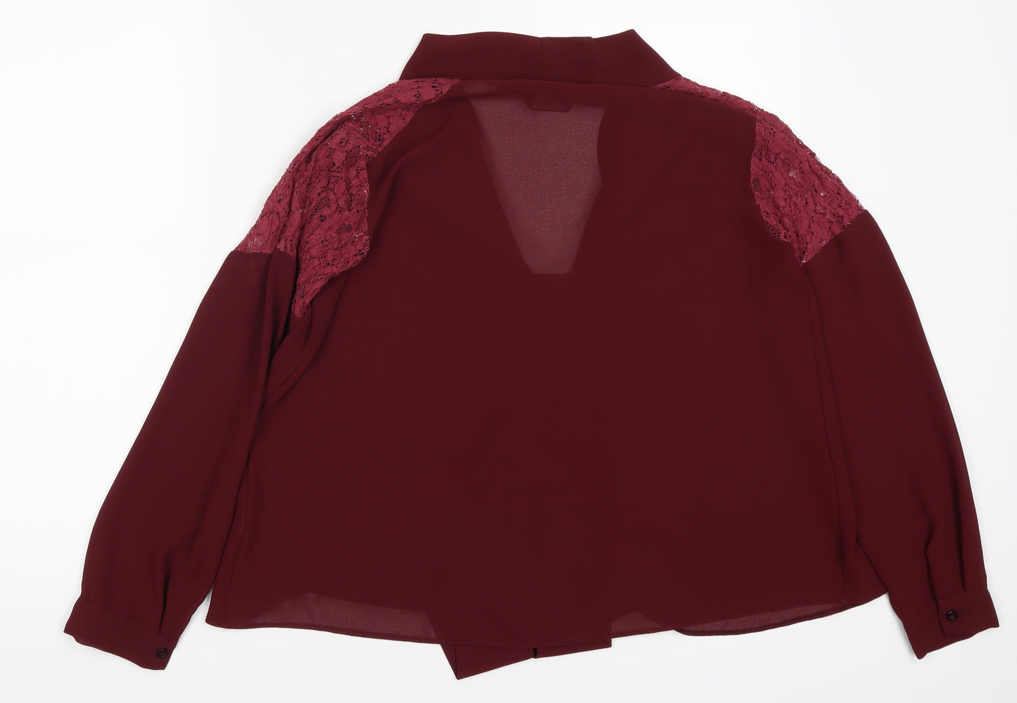 Miss Selfridge Womens Red  Lace Basic Blouse Size 10