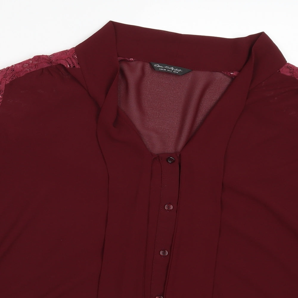 Miss Selfridge Womens Red  Lace Basic Blouse Size 10