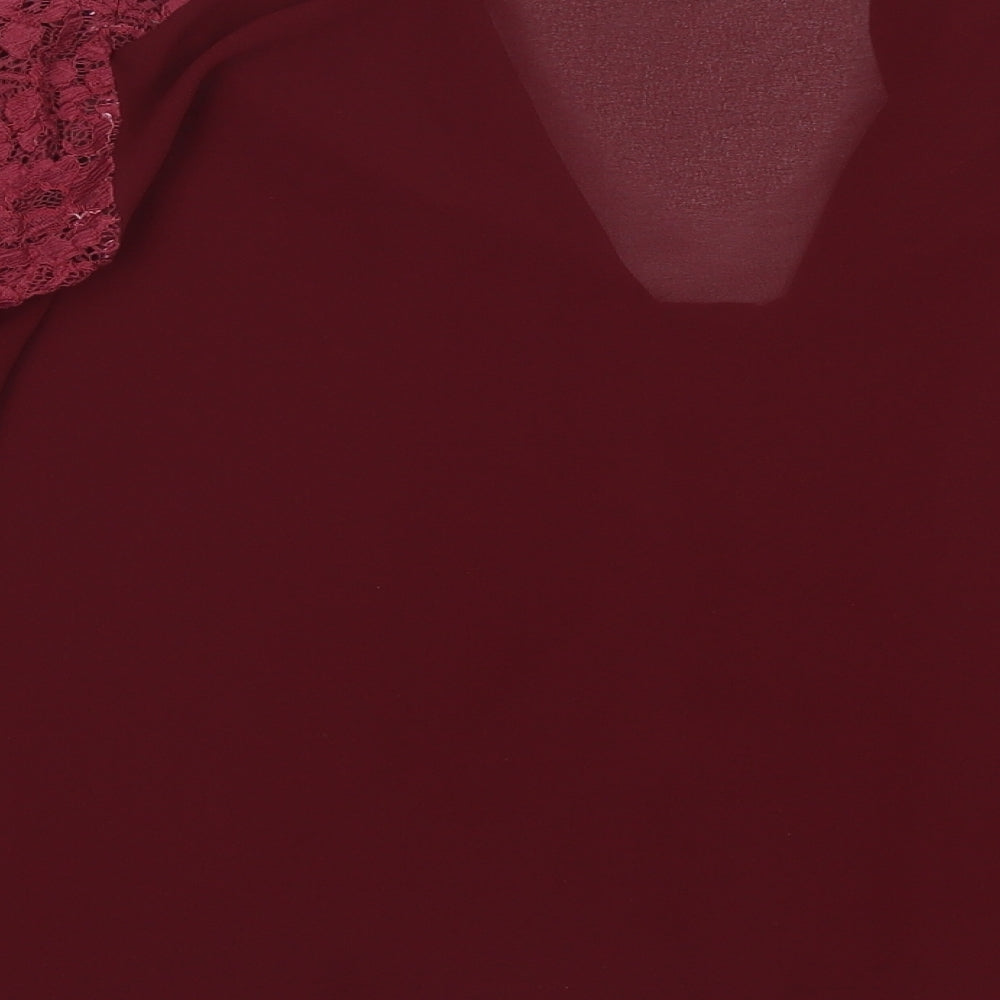 Miss Selfridge Womens Red  Lace Basic Blouse Size 10