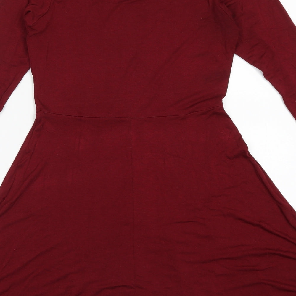 Boohoo Womens Red   Skater Dress  Size 8