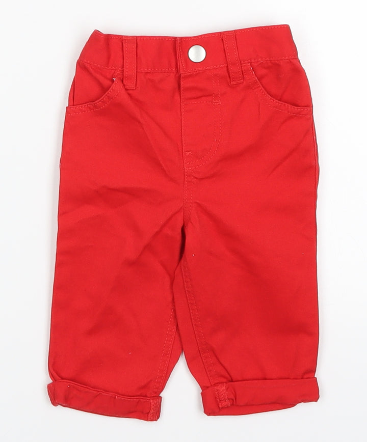 F&F Baby Red  Denim Capri Trousers Size 3-6 Months