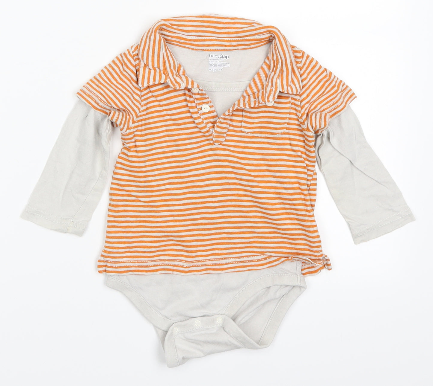 Gap Boys Orange Striped  Babygrow One-Piece Size 12-18 Months