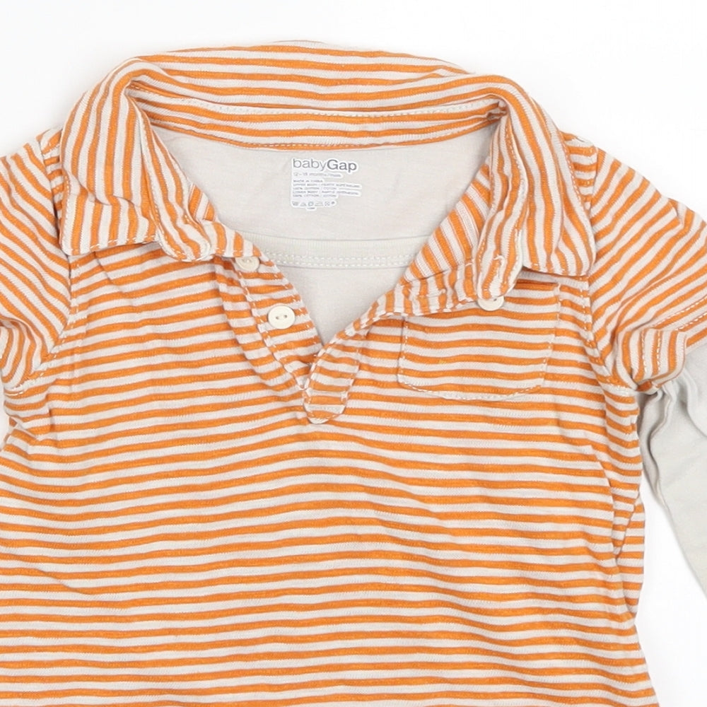 Gap Boys Orange Striped  Babygrow One-Piece Size 12-18 Months