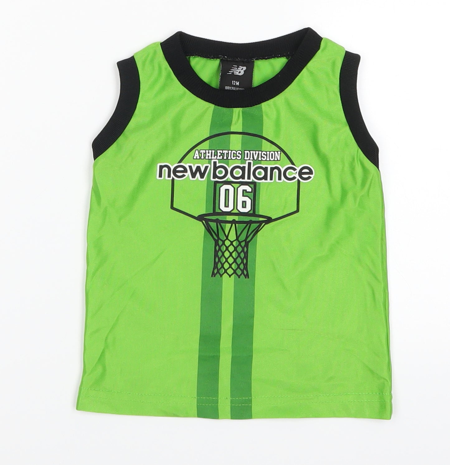 New Balance Boys Green Striped  Basic Tank Size 12 Months  - Athletics Division New Balance 06
