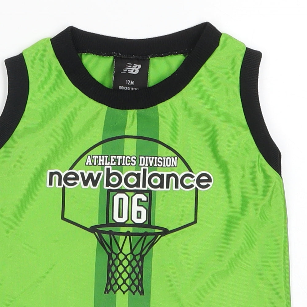 New Balance Boys Green Striped  Basic Tank Size 12 Months  - Athletics Division New Balance 06